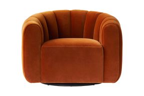 CB2 Fitz Swivel Chair in Russet Velvet