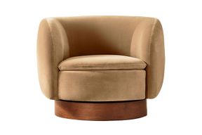 CB2 Muir Velvet Rotating Armchair