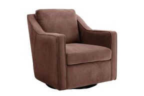 Colamy Upholstered Swivel Accent Chair featuring Track Arms