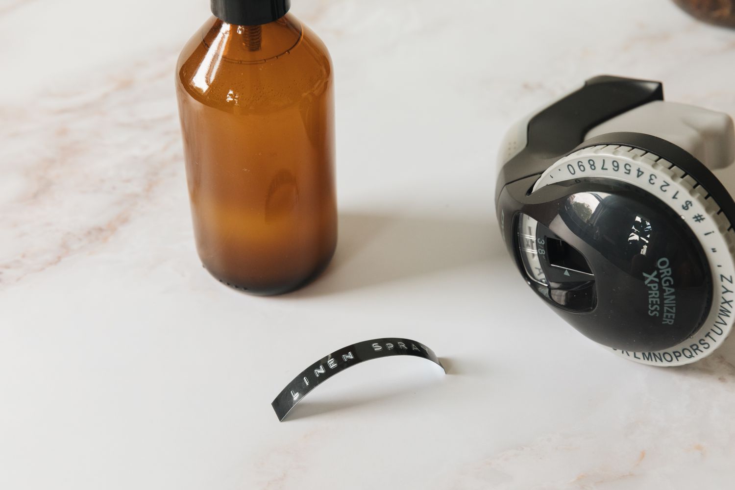 label printer and glass container