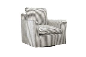 Ivy Bronx Kandyn Striped Upholstered Swivel Barrel Chair