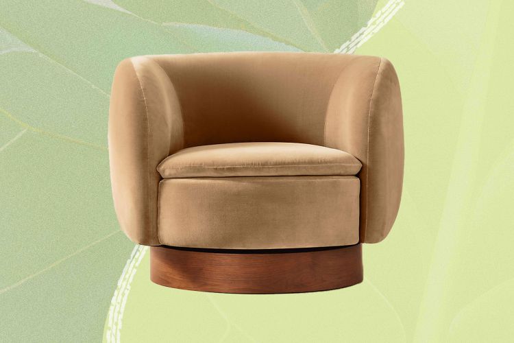 A collection of images featuring a swivel chair we suggest, set against a green backdrop.